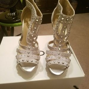 Grey/silver studded Also shoes women size 8.5